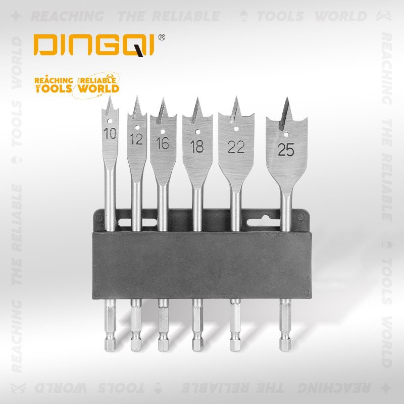 Long Flat Wood Drill Bit Set